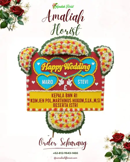 Papan Bunga Pernikahan Sampung